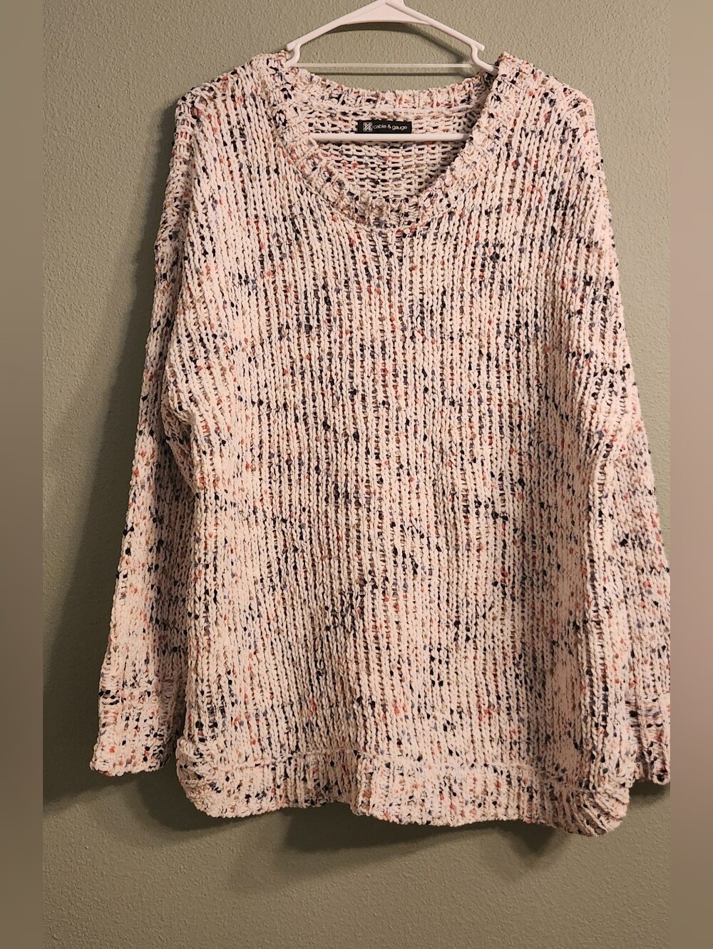 Ivory Cable & Gauge Confetti Knit Sweater